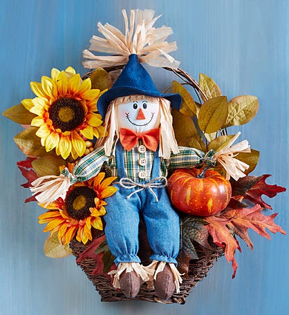 Friendly Scarecrow Basket- 15”